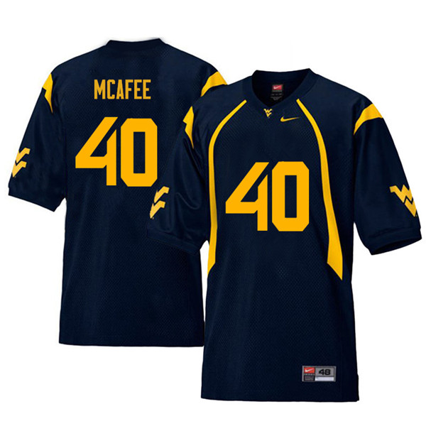 NCAA Men's Pat McAfee West Virginia Mountaineers Navy #40 Nike Stitched Football College Retro Authentic Jersey YD23F27DA